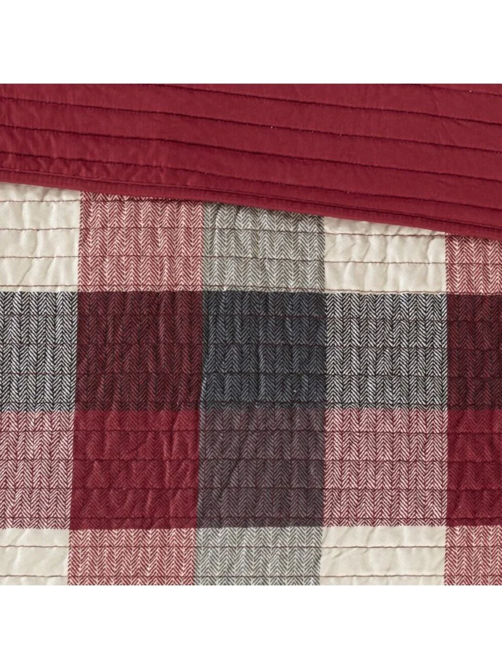 Cozy Plaid Quilt Set, 6PC King/Cal King Bedding, Cabin Style Home Decor